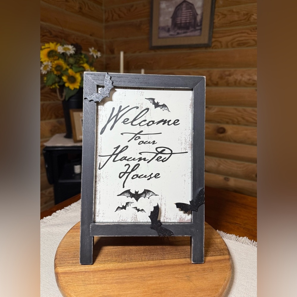 WELCOME TO OUR HAUNTED HOUSE Halloween Sign